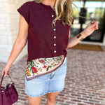 Short Sleeve Everyday Cardigan - Merlot-230 Sweaters/Cardis-DOUBLE ZERO-July & June Women's Fashion Boutique Located in San Antonio, Texas