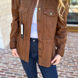 Liverpool - City Girl Puff Sleeve Trucker Jacket-600 Outerwear-LIVERPOOL JEANS COMPANY-July & June Women's Fashion Boutique Located in San Antonio, Texas