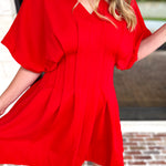 Elevated Chic Red Mini Dress-510 Mini-ENTRO-July & June Women's Fashion Boutique Located in San Antonio, Texas