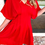 Elevated Chic Red Mini Dress-510 Mini-ENTRO-July & June Women's Fashion Boutique Located in San Antonio, Texas