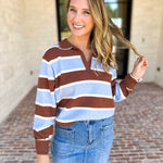 The Stevie Striped Cozy Sweater-230 Sweaters/Cardis-SKIES ARE BLUE-July & June Women's Fashion Boutique Located in San Antonio, Texas