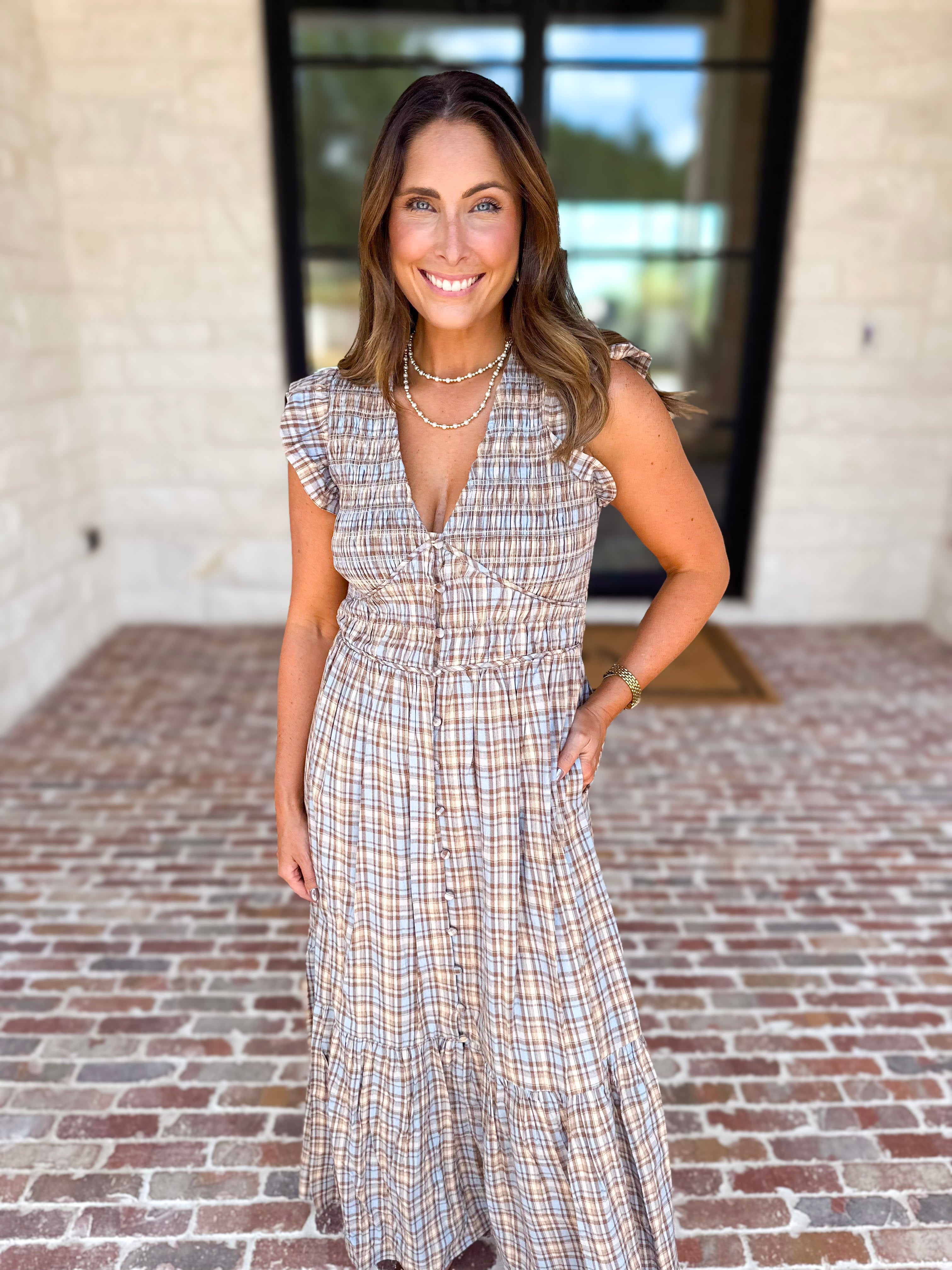Fall Muse Midi Dress-500 Midi-FATE-July & June Women's Fashion Boutique Located in San Antonio, Texas