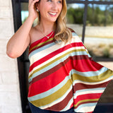 Color Rush One Shoulder Blouse-200 Fashion Blouses-TCEC-July & June Women's Fashion Boutique Located in San Antonio, Texas