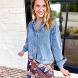 Weekend Signature Denim Shirt Jacket-200 Fashion Blouses-FATE-July & June Women's Fashion Boutique Located in San Antonio, Texas