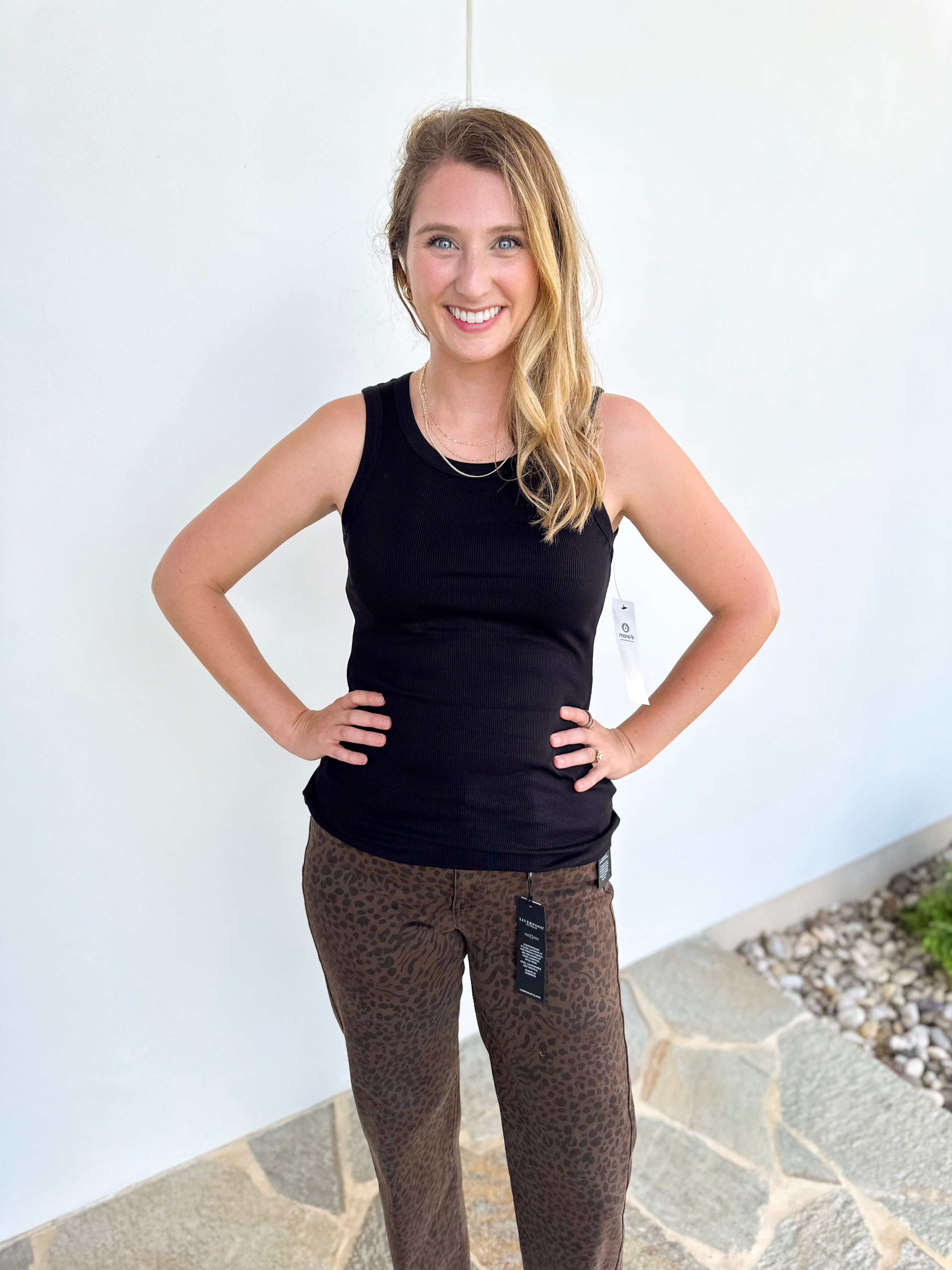 Go-To Ribbed Tank Top - Black-220 Basic Tops-MONO B-July & June Women's Fashion Boutique Located in San Antonio, Texas