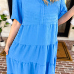 Mary Square - Kinsley Blue Midi Dress-500 Midi-MARY SQUARE-July & June Women's Fashion Boutique Located in San Antonio, Texas