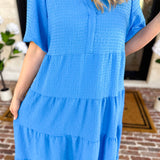 Mary Square - Kinsley Blue Midi Dress-500 Midi-MARY SQUARE-July & June Women's Fashion Boutique Located in San Antonio, Texas