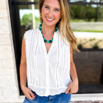 Feminine Ivory Lace Blouse-200 Fashion Blouses-FATE-July & June Women's Fashion Boutique Located in San Antonio, Texas