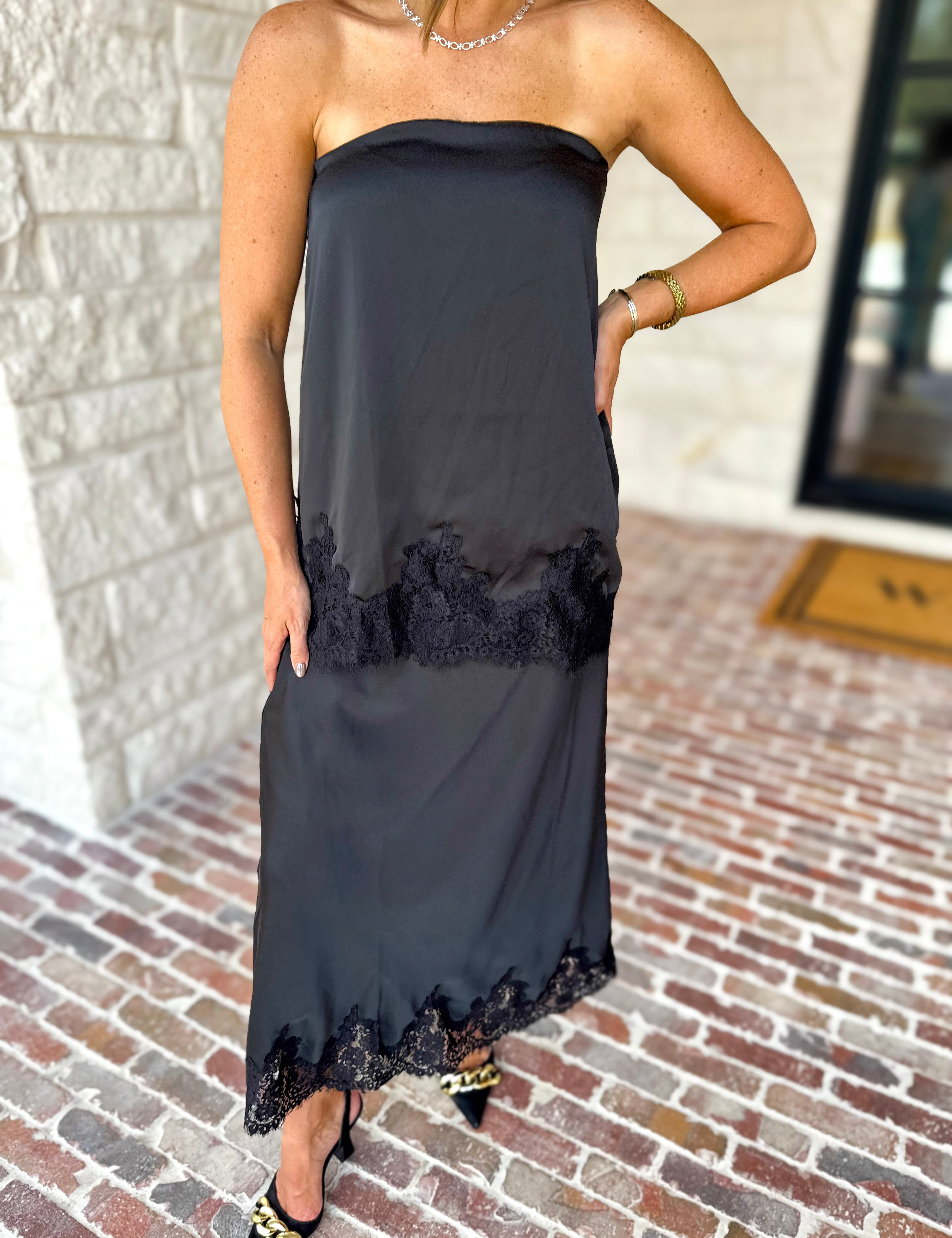 Satin & Lace Date Night Set-500 Midi-TCEC-July & June Women's Fashion Boutique Located in San Antonio, Texas