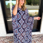 Easy Escape Caftan Midi Dress-500 Midi-TCEC-July & June Women's Fashion Boutique Located in San Antonio, Texas