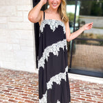 Colette Feminine Lace Midi Dress - Black & White-500 Midi-TCEC-July & June Women's Fashion Boutique Located in San Antonio, Texas