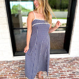Bayside Navy Midi Dress-500 Midi-ENTRO-July & June Women's Fashion Boutique Located in San Antonio, Texas