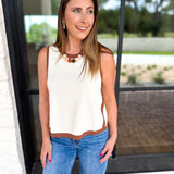 The Sutton A-Line Tank - Cream-200 Fashion Blouses-ENTRO-July & June Women's Fashion Boutique Located in San Antonio, Texas