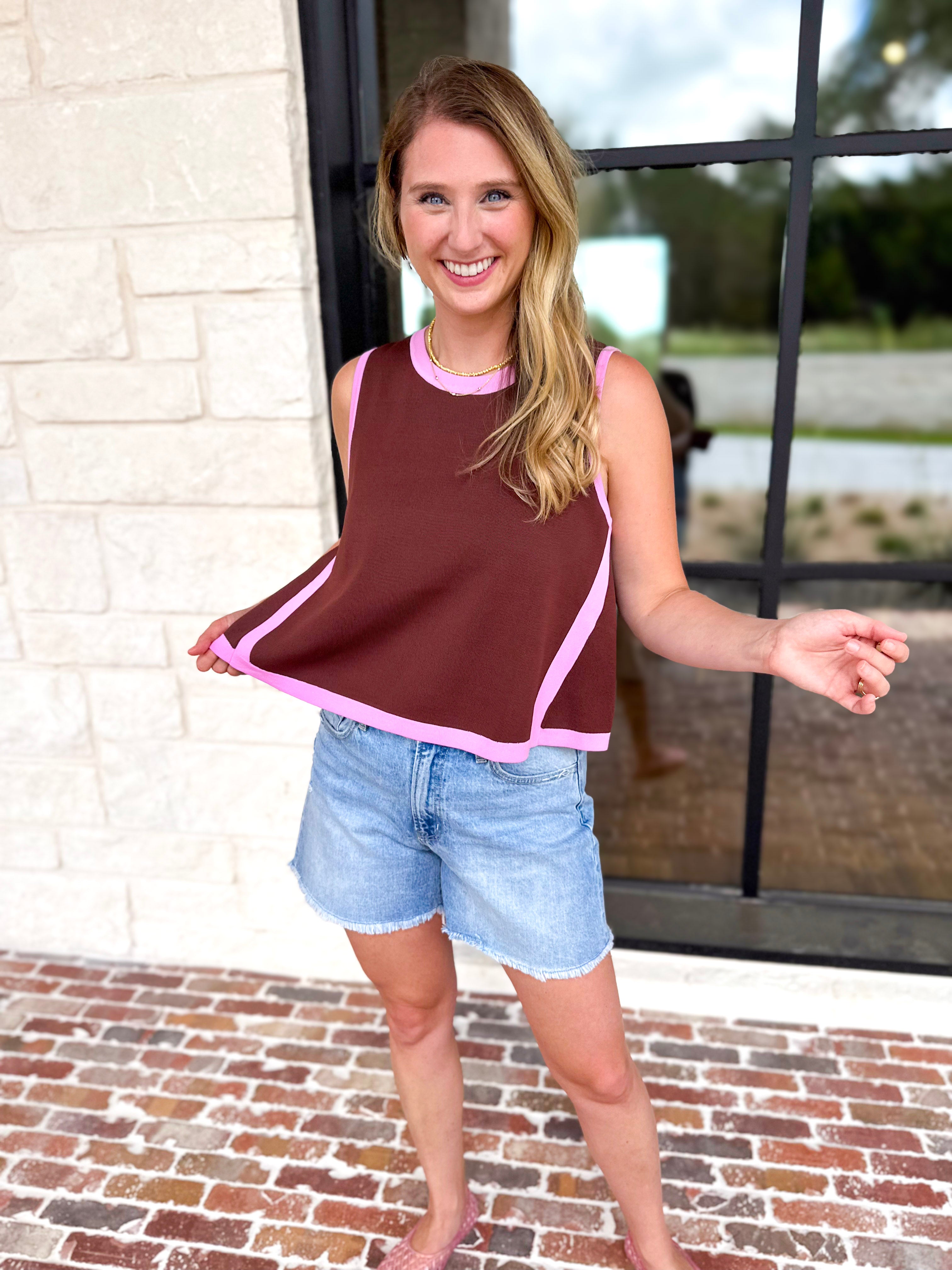The Sutton A-Line Tank - Chocolate Brown-200 Fashion Blouses-ENTRO-July & June Women's Fashion Boutique Located in San Antonio, Texas