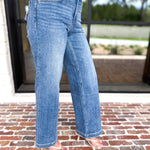 Vervet - High Rise Wide Trouser Style Jeans-400 Pants-VEVERT BY FLYING MONKEY-July & June Women's Fashion Boutique Located in San Antonio, Texas