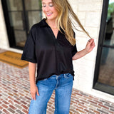 The Laurel Comfy Top - Black-210 Casual Blouses-JODIFL-July & June Women's Fashion Boutique Located in San Antonio, Texas
