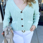 Effortless Mint Cardigan-230 Sweaters/Cardis-IN FEBRUARY-July & June Women's Fashion Boutique Located in San Antonio, Texas