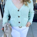 Effortless Mint Cardigan-230 Sweaters/Cardis-IN FEBRUARY-July & June Women's Fashion Boutique Located in San Antonio, Texas