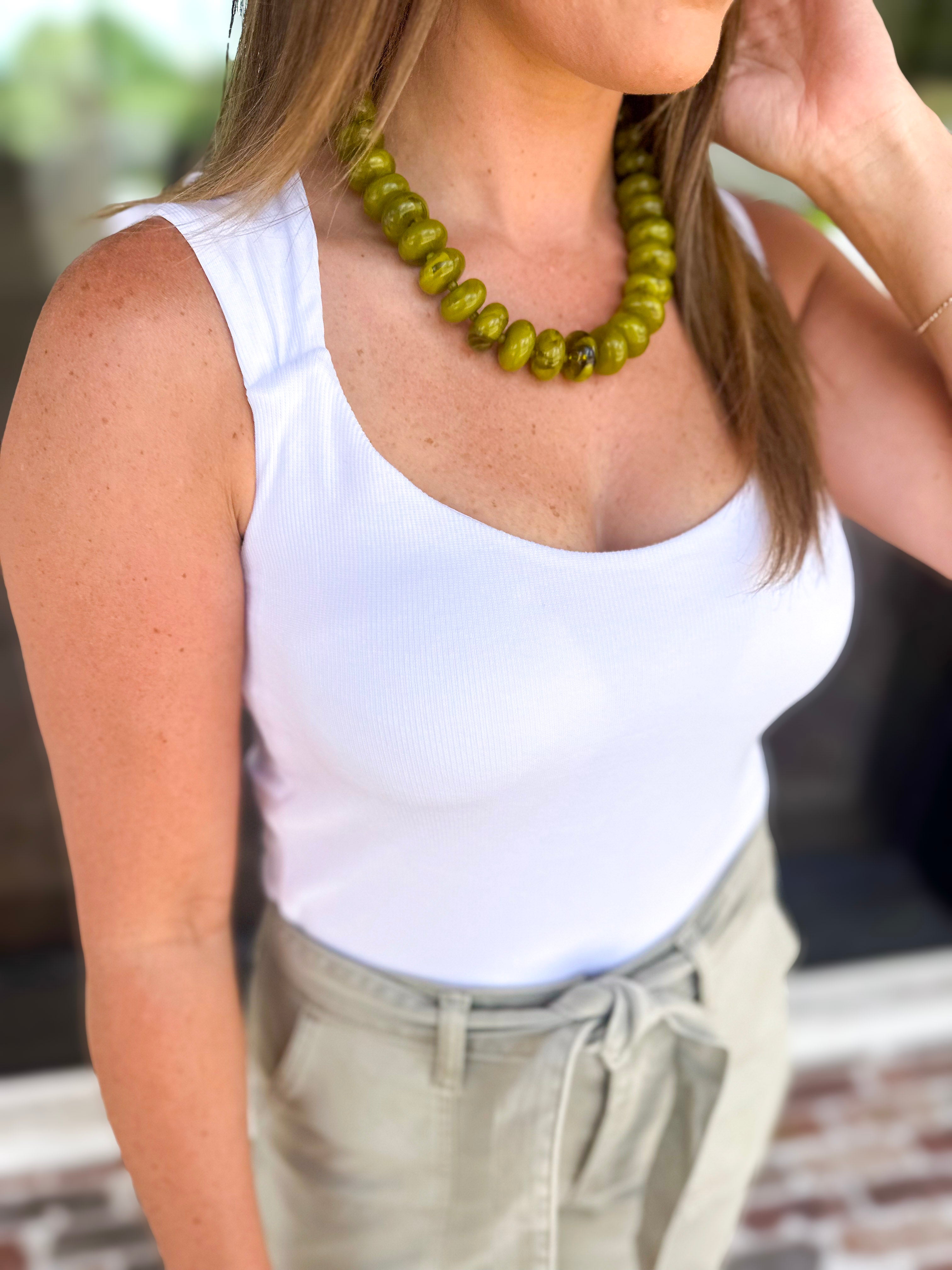 Liverpool - The Signature Scoop Neck Tank - Ivory-210 Casual Blouses-LIVERPOOL JEANS COMPANY-July & June Women's Fashion Boutique Located in San Antonio, Texas