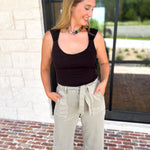 Liverpool - The Signature Scoop Neck Tank - Black-210 Casual Blouses-LIVERPOOL JEANS COMPANY-July & June Women's Fashion Boutique Located in San Antonio, Texas