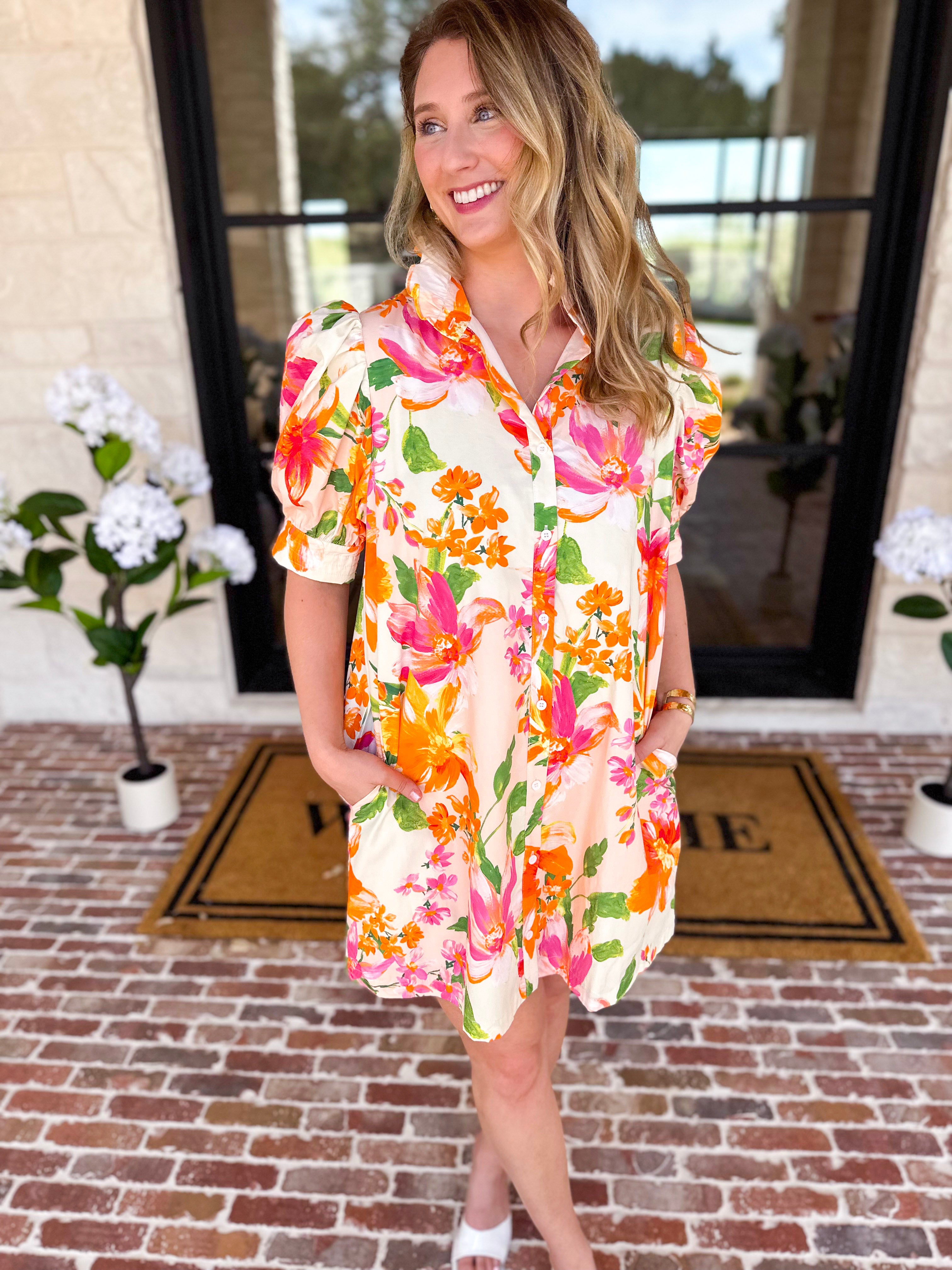 Sun Kissed Floral Mini Dress-510 Mini-FATE-July & June Women's Fashion Boutique Located in San Antonio, Texas