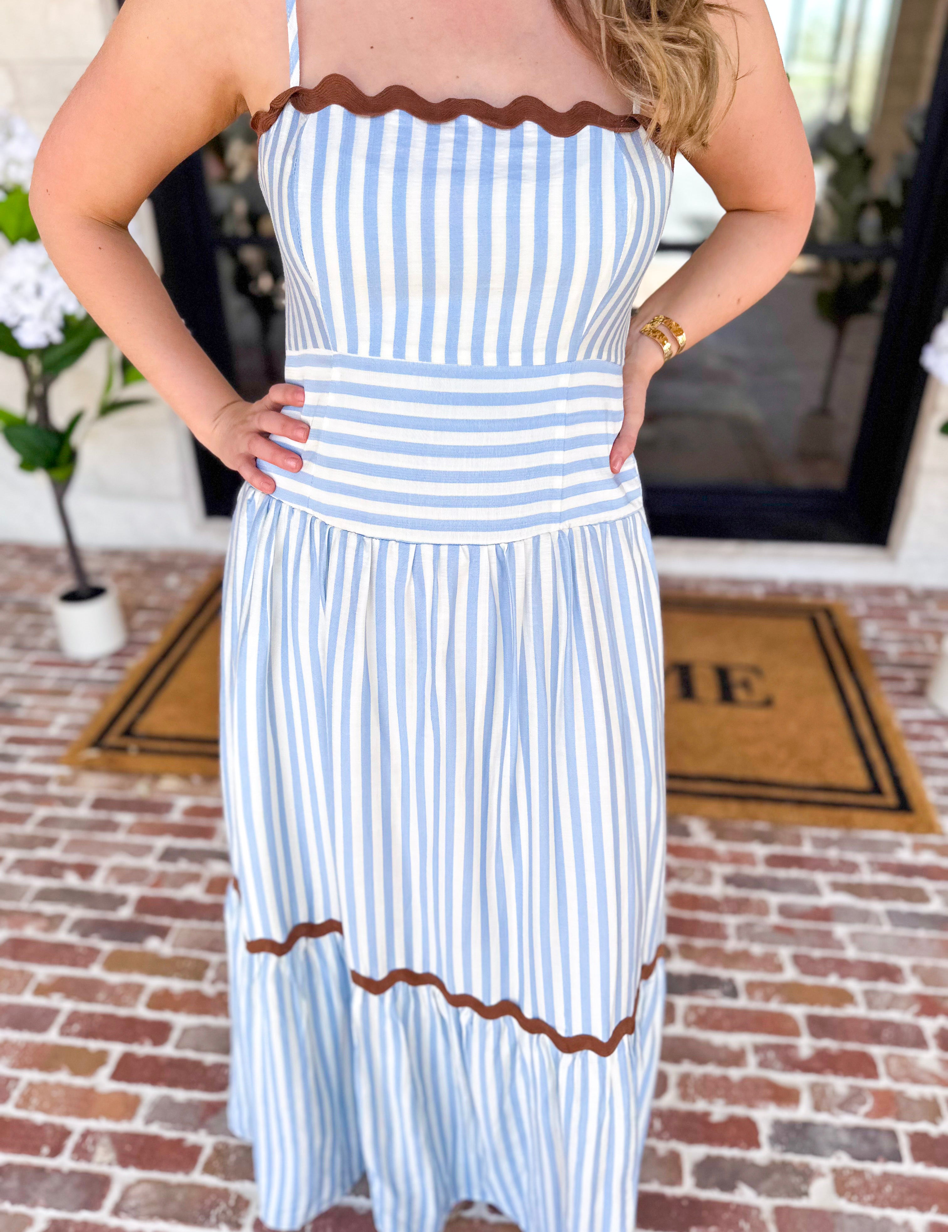 THML - Seaside Stripe Midi Dress-500 Midi-THML-July & June Women's Fashion Boutique Located in San Antonio, Texas