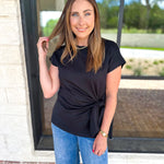 Elevated Twist Blouse - Black-200 Fashion Blouses-ENTRO-July & June Women's Fashion Boutique Located in San Antonio, Texas