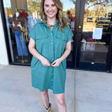 Go-To Utility Mini Dress - Green-510 Mini-IN FEBRUARY-July & June Women's Fashion Boutique Located in San Antonio, Texas