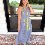 Chic Striped Halter Midi Dress-500 Midi-ENTRO-July & June Women's Fashion Boutique Located in San Antonio, Texas