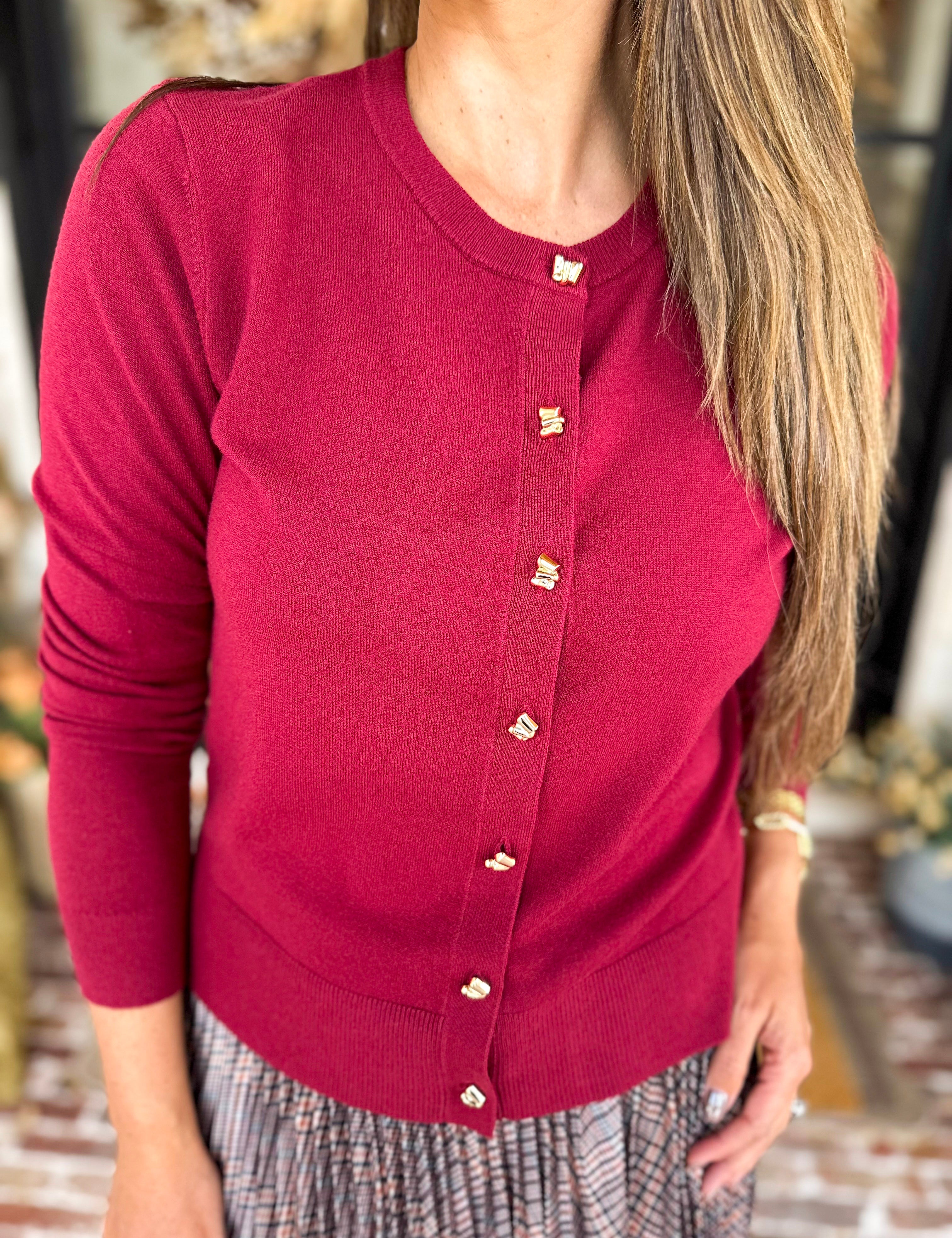 The Forever Favorite Cardigan - Burgundy-230 Sweaters/Cardis-SKIES ARE BLUE-July & June Women's Fashion Boutique Located in San Antonio, Texas
