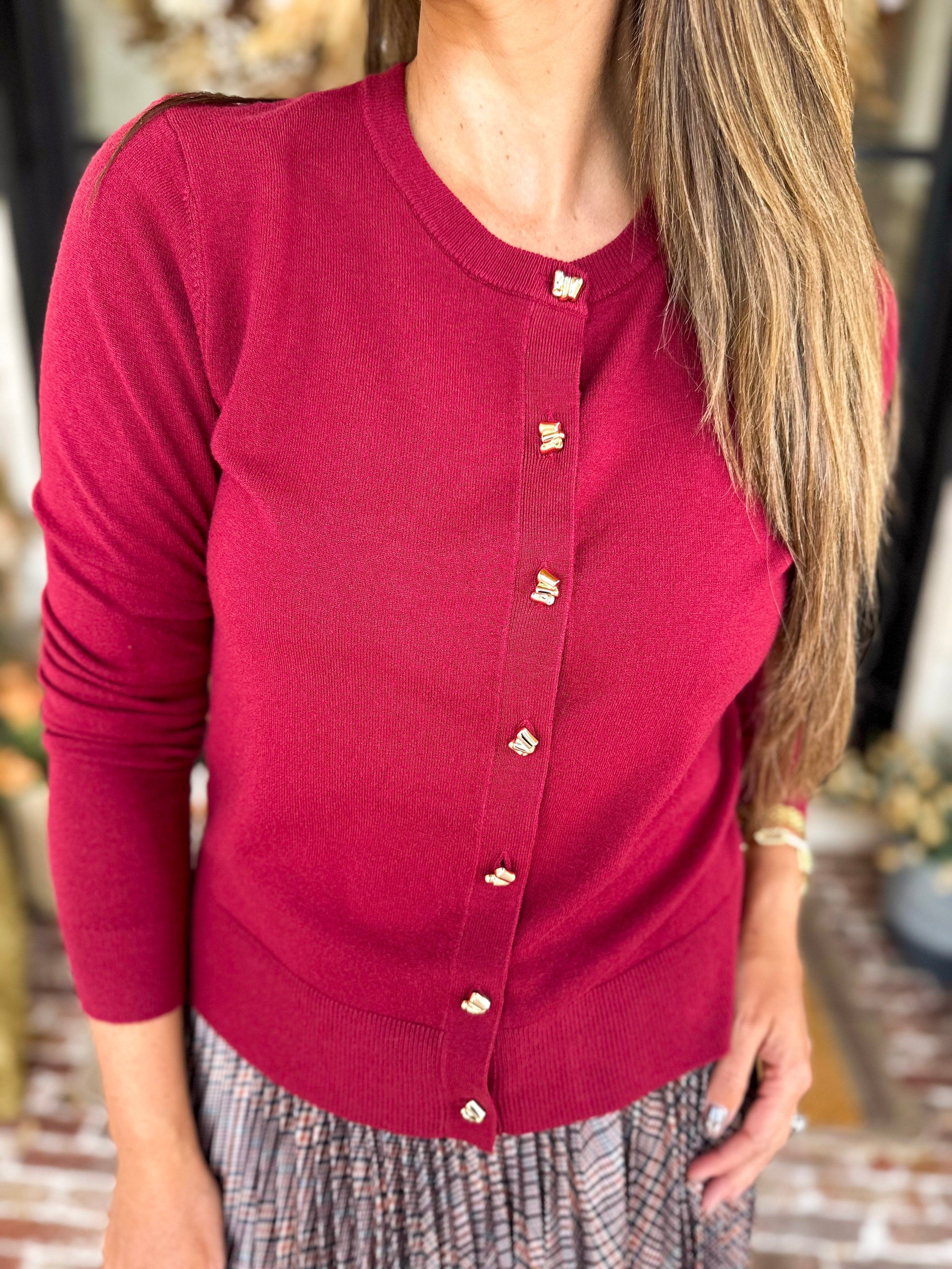 The Forever Favorite Cardigan - Burgundy-230 Sweaters/Cardis-SKIES ARE BLUE-July & June Women's Fashion Boutique Located in San Antonio, Texas