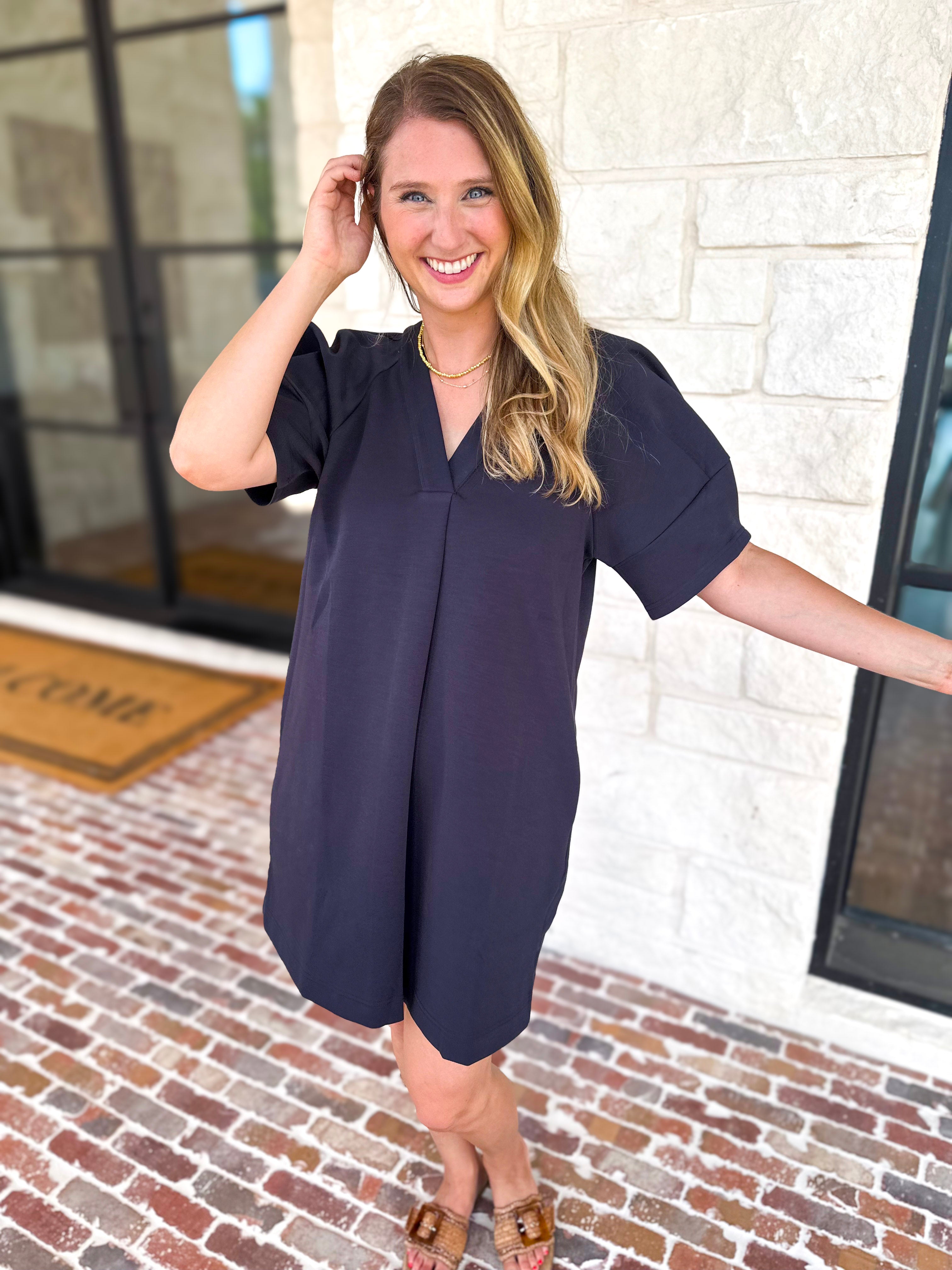 Comfy & Classy Navy Mini Dress-510 Mini-JODIFL-July & June Women's Fashion Boutique Located in San Antonio, Texas