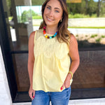 Sheer Details Tank - Butter-200 Fashion Blouses-FATE-July & June Women's Fashion Boutique Located in San Antonio, Texas