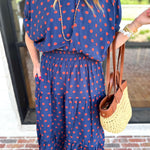 Darling in Dots Set - Navy & Rust-500 Midi-ENTRO-July & June Women's Fashion Boutique Located in San Antonio, Texas