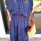Darling in Dots Set - Navy & Rust-500 Midi-ENTRO-July & June Women's Fashion Boutique Located in San Antonio, Texas