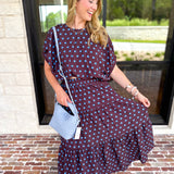 Darling in Dots Set - Brown & Blue-500 Midi-ENTRO-July & June Women's Fashion Boutique Located in San Antonio, Texas