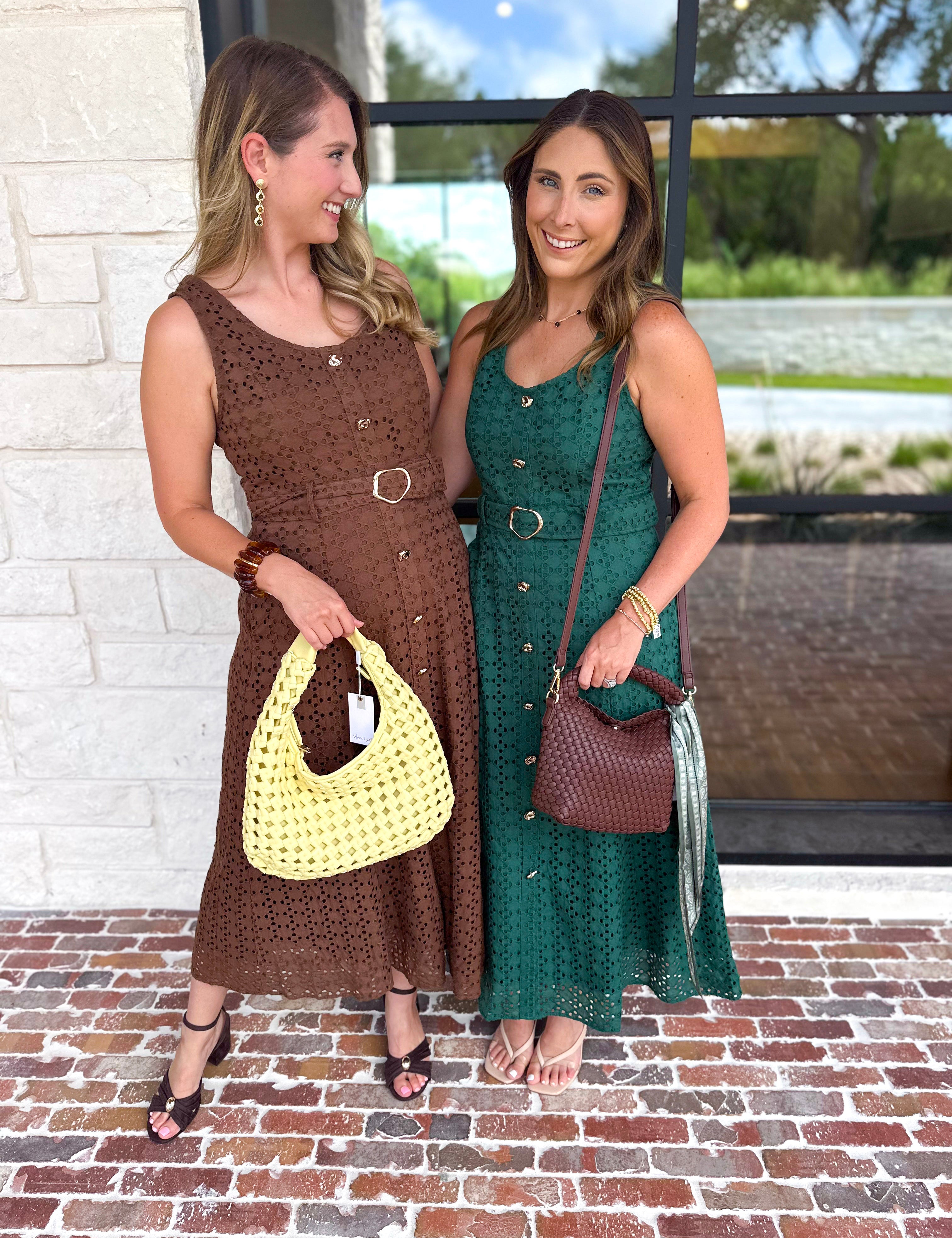 The Social Hour Midi Dress - Chocolate-500 Midi-ENTRO-July & June Women's Fashion Boutique Located in San Antonio, Texas