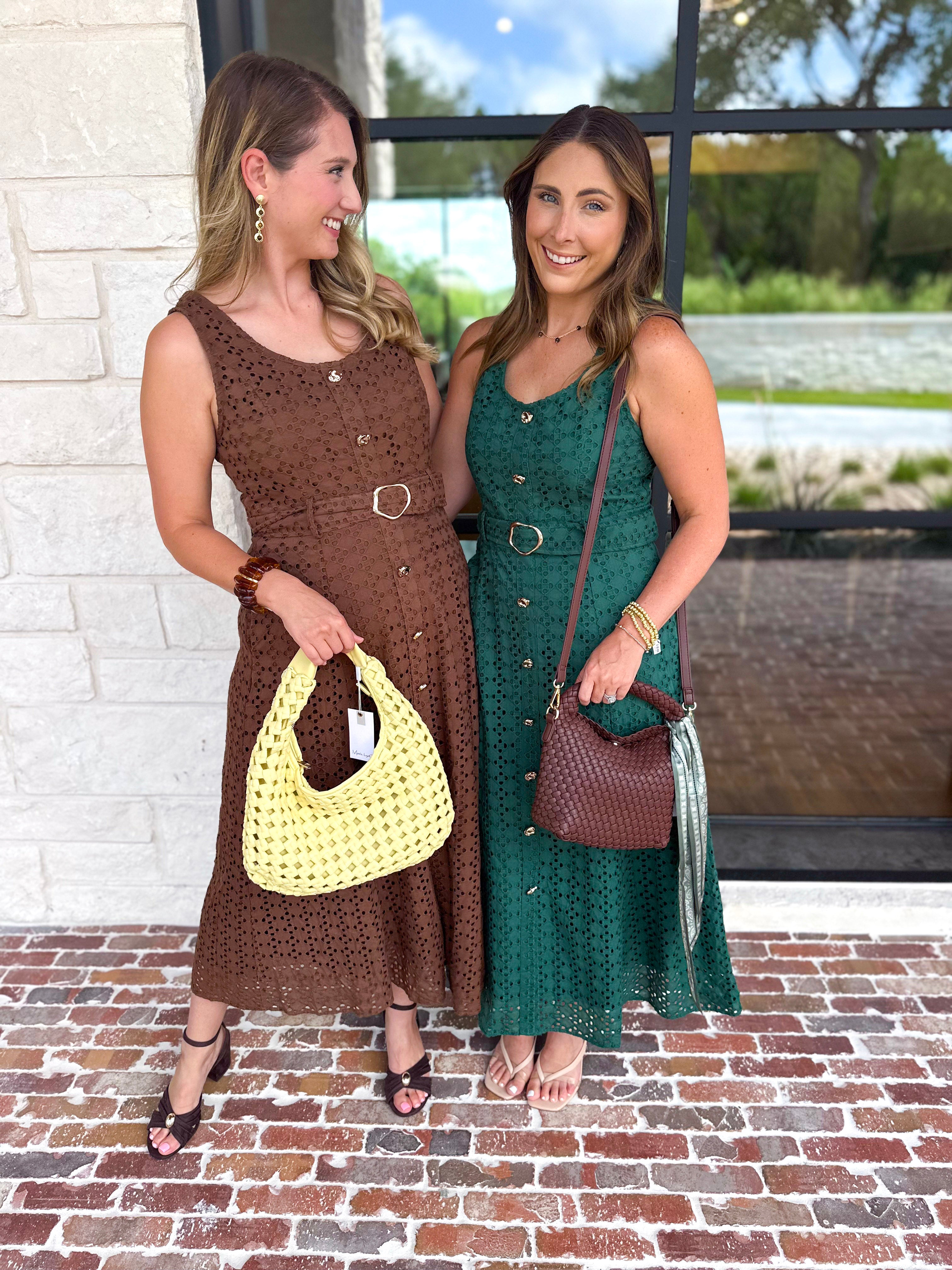 The Social Hour Midi Dress - Chocolate-500 Midi-ENTRO-July & June Women's Fashion Boutique Located in San Antonio, Texas