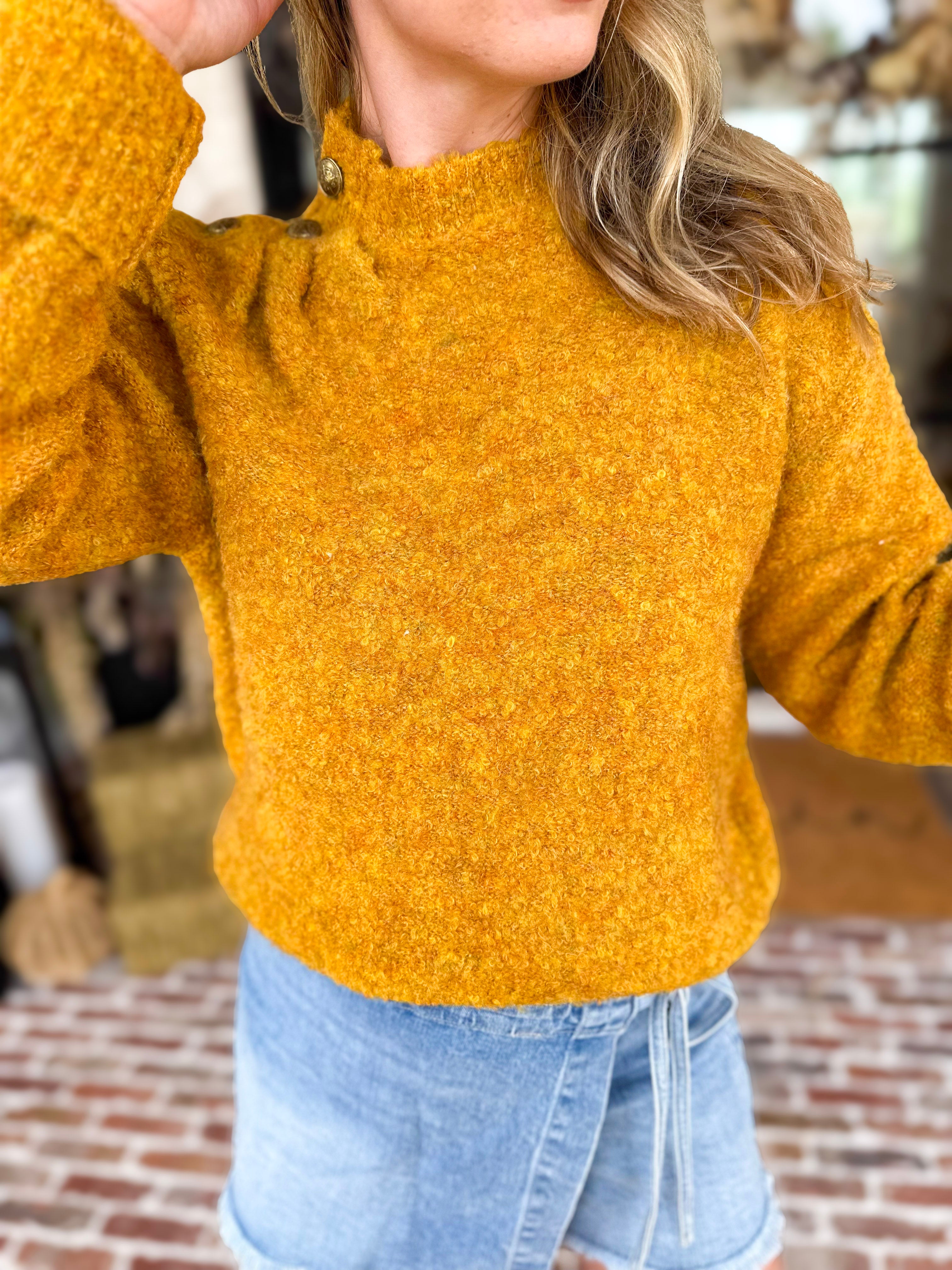 Liverpool - Golden Harvest Mock Neck Sweater-230 Sweaters/Cardis-LIVERPOOL JEANS COMPANY-July & June Women's Fashion Boutique Located in San Antonio, Texas