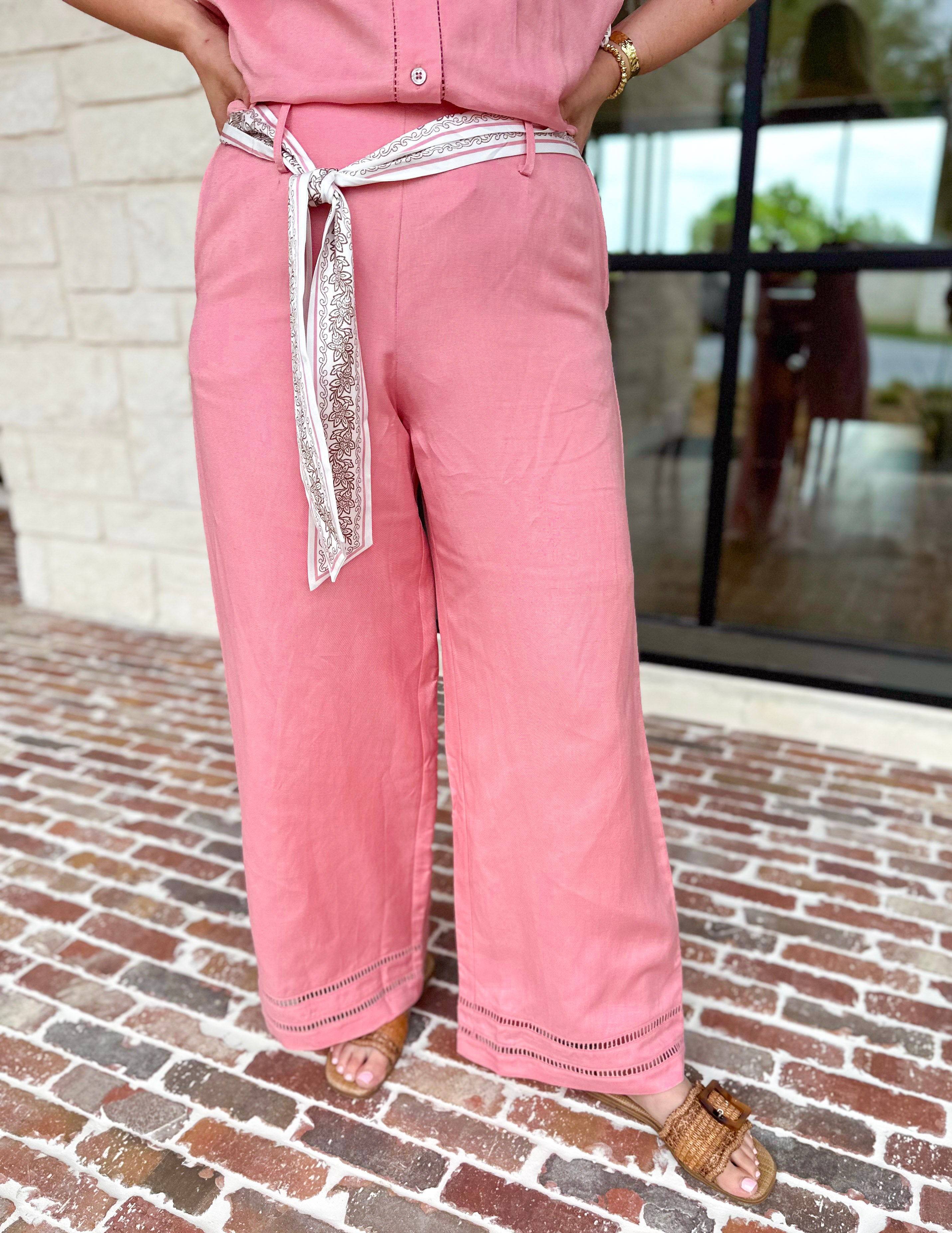 Current Air - The Riviera Pant - Blush-400 Pants-CURRENT AIR CLOTHING-July & June Women's Fashion Boutique Located in San Antonio, Texas