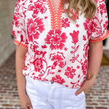 The Anderson Blouse - Red-200 Fashion Blouses-POLOGRAM-July & June Women's Fashion Boutique Located in San Antonio, Texas