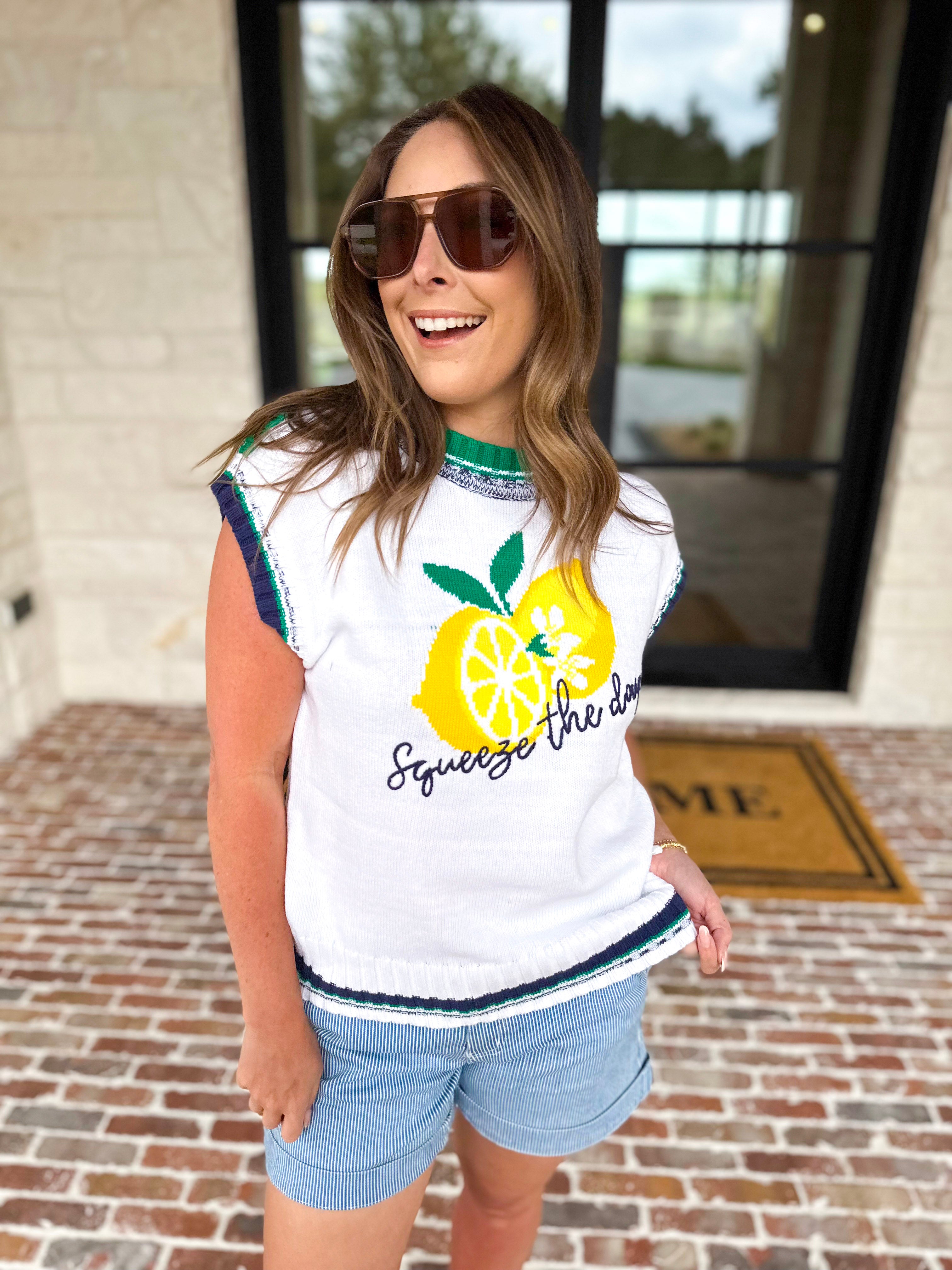 Squeeze The Day Knit Tank Top-230 Sweaters/Cardis-SKIES ARE BLUE-July & June Women's Fashion Boutique Located in San Antonio, Texas