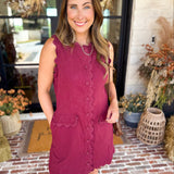 Weekend Plans Ric Rac Mini Dress - Wine-510 Mini-ENTRO-July & June Women's Fashion Boutique Located in San Antonio, Texas