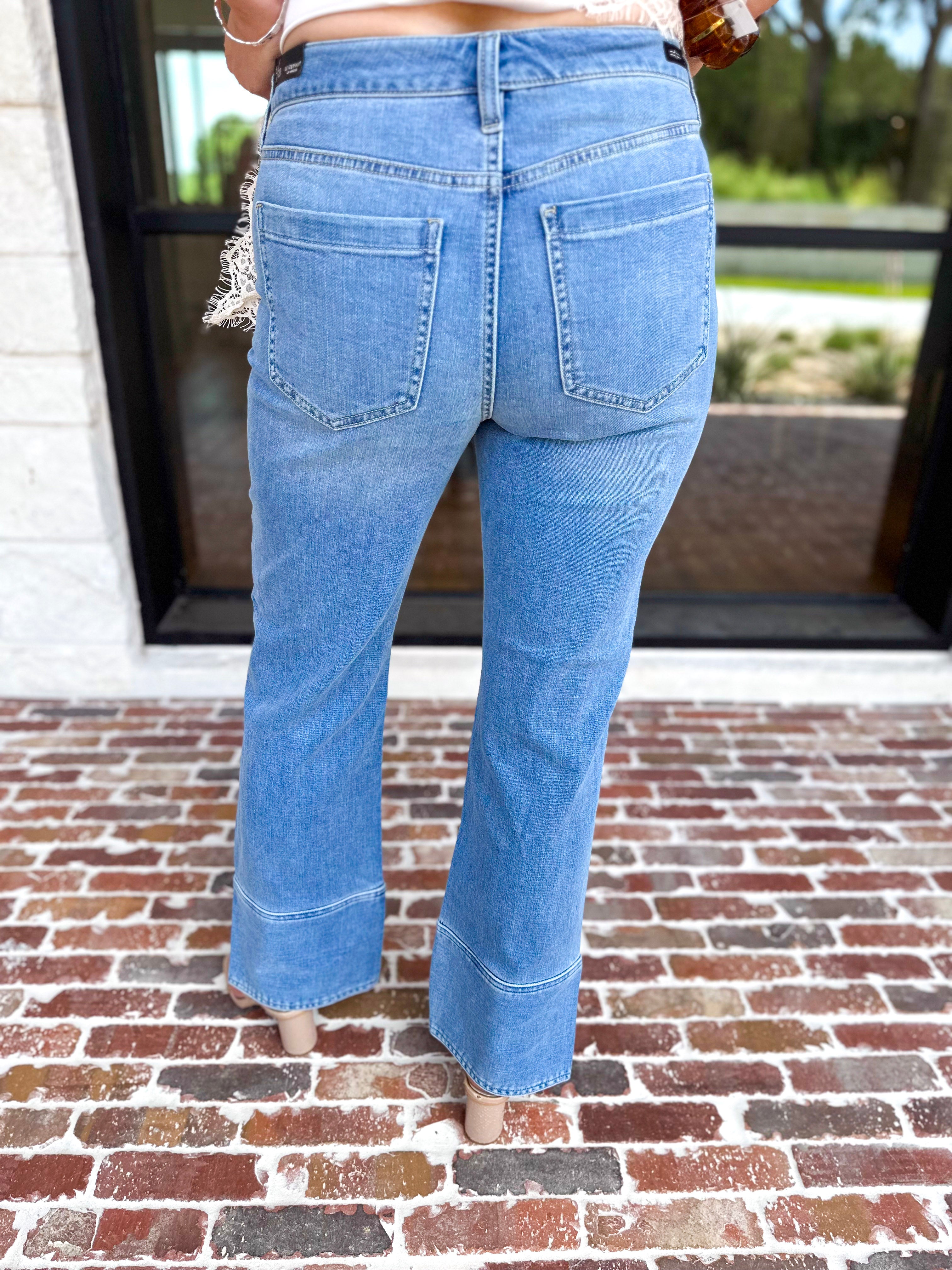 Liverpool - Kennedy Side Slit Straight Leg Jeans-420 Denim-LIVERPOOL JEANS COMPANY-July & June Women's Fashion Boutique Located in San Antonio, Texas