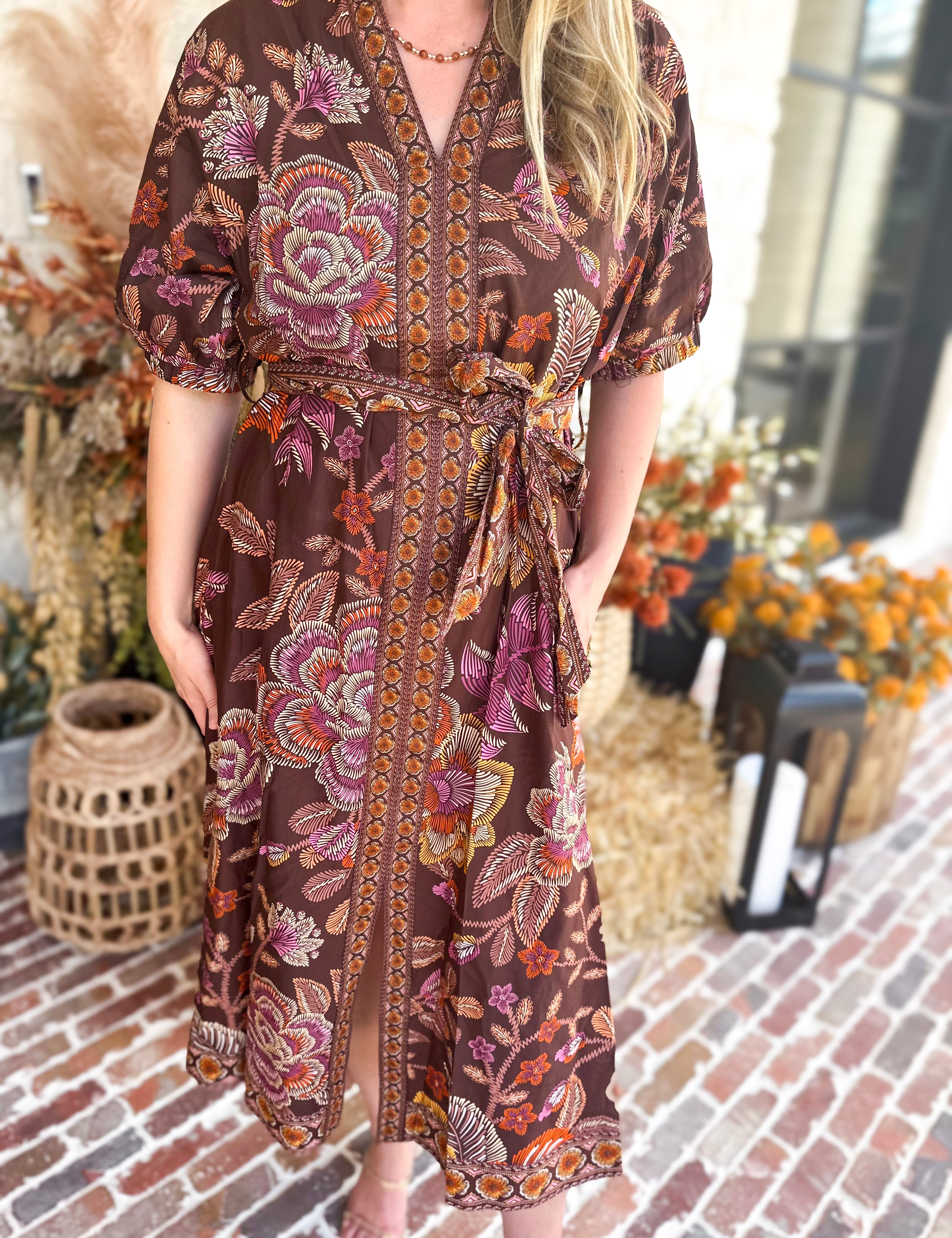 The Spiced Harvest Midi Dress-500 Midi-ENTRO-July & June Women's Fashion Boutique Located in San Antonio, Texas
