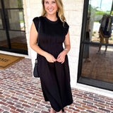 Polished Pin-Tuck Midi Dress-500 Midi-ENTRO-July & June Women's Fashion Boutique Located in San Antonio, Texas