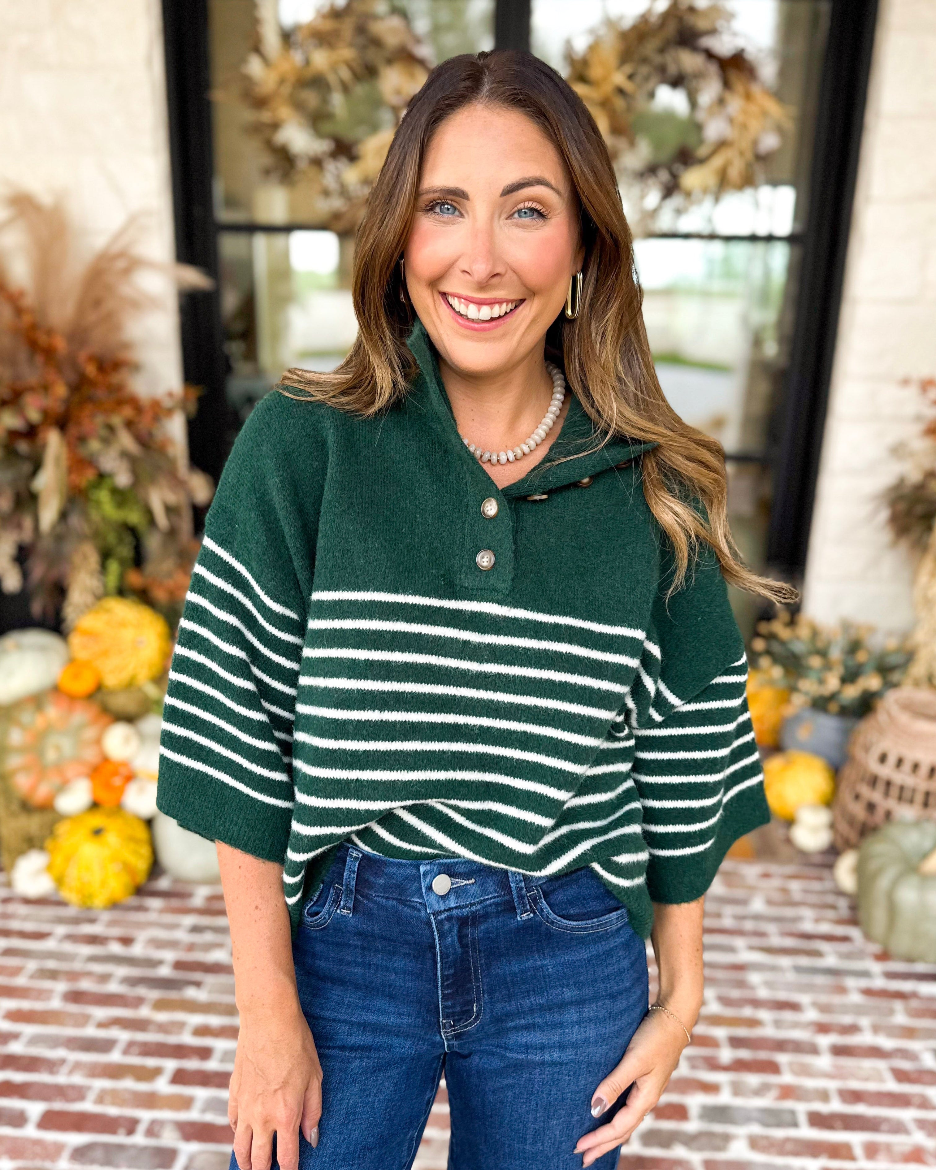 Cozy Weekend Sweater Top - Pine-230 Sweaters/Cardis-ENTRO-July & June Women's Fashion Boutique Located in San Antonio, Texas