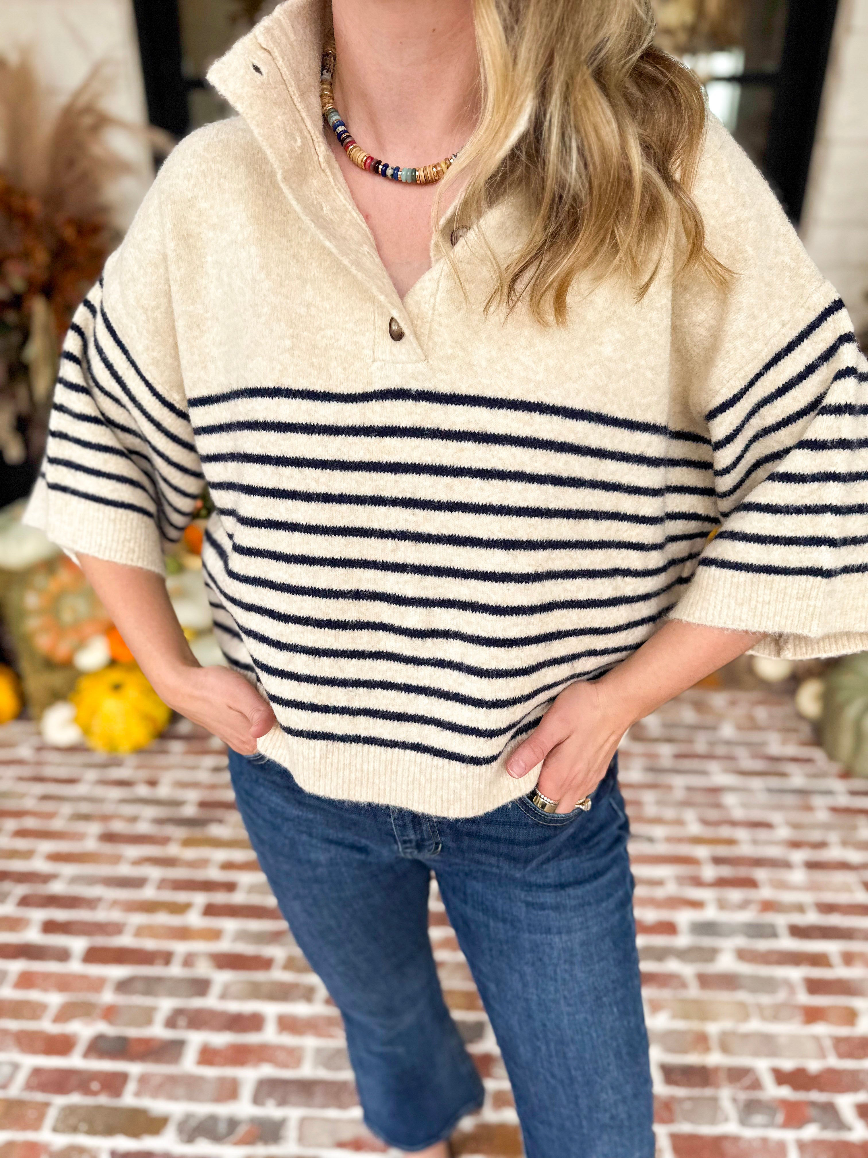 Cozy Weekend Sweater Top - Cream-230 Sweaters/Cardis-ENTRO-July & June Women's Fashion Boutique Located in San Antonio, Texas