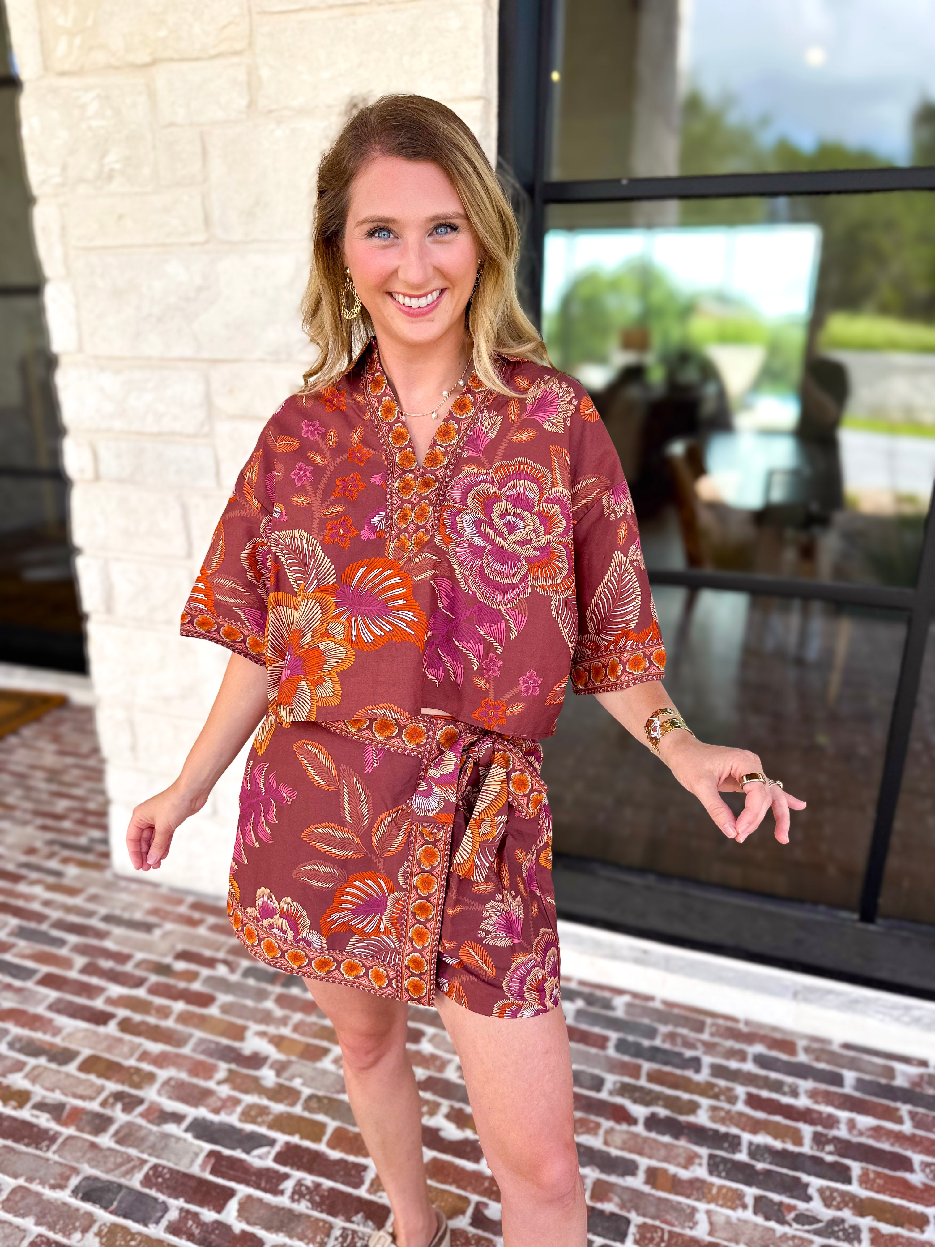 The Retreat Skort Set - Terra Cotta-510 Mini-ENTRO-July & June Women's Fashion Boutique Located in San Antonio, Texas