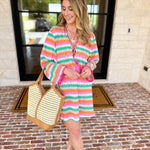 The Paloma Cover Up - Pink Multi-300 Athleisure/Lounge-SHIRALEAH-July & June Women's Fashion Boutique Located in San Antonio, Texas